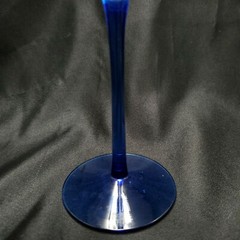 Imtrac Carousel Blue Champagne Flute 10in Clear Glass Swirl Optic Bowl Romania