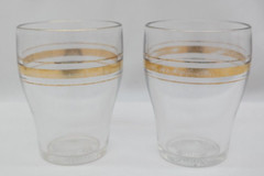Vintage Gold Trim 4″ Clear Glasses Set of 2 VY
