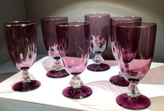 6 BRYCE CRYSTAL AQUARIUS AMETHYST Iced tea glasses USA discontinued