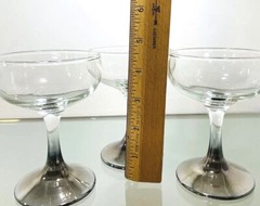Silver Fade Petite Set Of 3 ~ 5 Oz Wine Glasses Goblets 4.5” Tall 3.25” Wide
