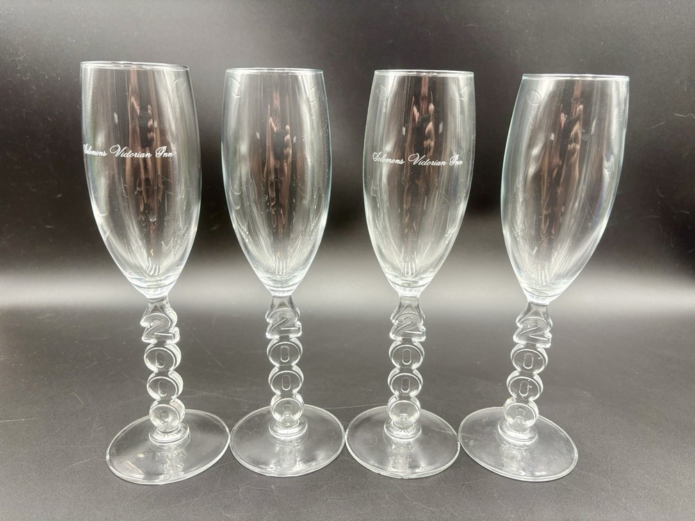 Vintage Luminarc Millennium 2000 Champagne Flutes – Set of 4