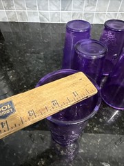VTG MCM Indiana 5 Glasses Purple Juice Time Glasses Embossed Fruit See Detail
