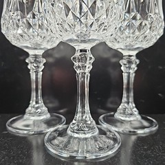 3 Cristal D’Arques Longchamp Gold Water Goblets Set Vintage Crystal Home Bar Lot