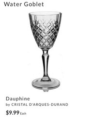 3 – Cristal D’Arques DAUPHINE Wine Glass Paneled Diamond Cut 7-1/4”Tall ELEGANT