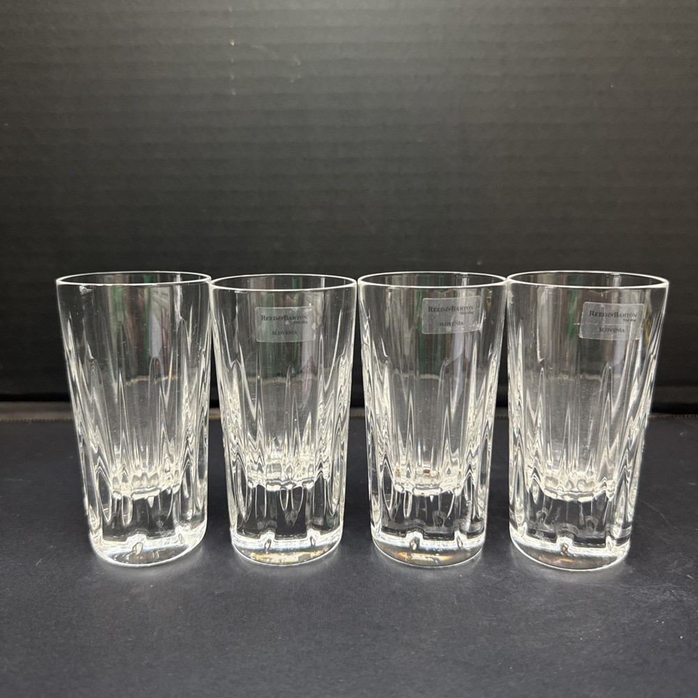Reed & Barton Soho Lead Crystal Vodka Shot Glasses Slovenia Set Of 4