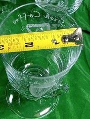 4 Irish Coffee Mugs *EAMON* Ireland Glass Liqueur Cups Etched Harps Shamrocks