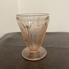 Jeannette Cherry Blossom Pink Tumbler, Depression Glass 4oz 3.75