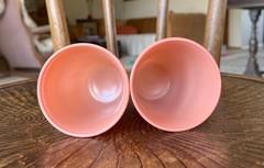 5 Vintage Pastel Pink Hazel Atlas Moderntone Tumblers *Pls read full description