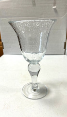 Artland Iris Hand Blown Bubbles Water Goblet Glasses, Blue Manganese Glow