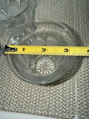 SET OF 4 Fostoria Coin Glass Frosted Clear Whiskey Tumbler Glass 4” Tall 1950’s