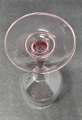 Set Of 3 American Stemware Princeton Pink Blown Glass Water Wine Glasses