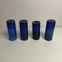 Hand blown Cobalt Blue Tumblers Set Of 4, Swirl