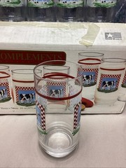 8 Century Fannie’s Farm 16 Oz Tumbler Glasses Set Cow Country Kitchen Lot