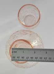 Vintage Pale Pink Depression Glass Floral Tumble Up Bedside Water Carafe & Cup