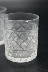 BACCARAT 1830’s LOT OF 3 GOBELET TUMBLER CRYSTAL GLASS LOUVRE MUSEUM PIECE COLL.