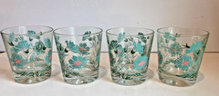 Set of 4 Vintage Taylor Smith Ever Yours Boutonniere Glasses Tumblers MCM 6 oz