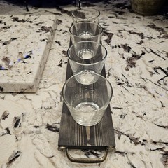 Flight Board Barware Holiday Entertaining Handmade With Handles And Glassware