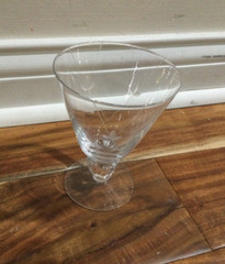 Fostoria CREST Water Goblet 5.25» Water Glass grey cut lines Crystal 6061