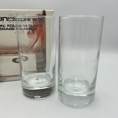 Vtg NOS Crown Corning Glass Drinking Glasses Horizon Bubble Set of 4