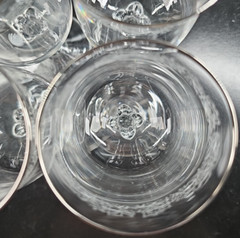 4 Lenox Moonspun Wine Glasses Set Vintage Platinum Trim Floral Etch Stemware Lot