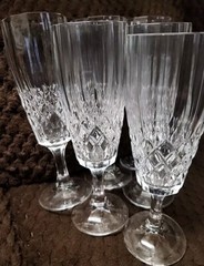 Royal Irish MEGAN Crystal Fluted Champagne Goblet LOT 6 Flute Glasses Ireland