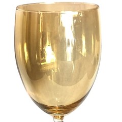 Vntg Cristalleria Fumo Crystal Hand Made Amber Top Column Stemware Italy 1970’s