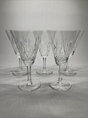 Vtg Villeroy & Boch Crystal Water Goblet Champagne Wine Glasses Set Of 5 VBC62