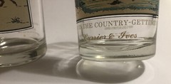 2 Vintage, Currier & Ives Winter Scene Glasses, The Sleigh Race, Getting Ice