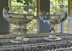 2 Vintage Princess House Heritage Crystal Footed Dessert/Sherbet Glasses #507