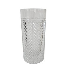 Vtg 90s Ralph Lauren Herringbone Crystal Highball Glass 6.25″ See Description