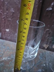 Set 5 Short Stem Etched Wheat Pattern Clear Wine Cocktail Glasses Barware 6.5″