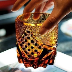 7oz Whiskey Glass Japanese Style Carved Crystal Glasses Edo Kiriko Hand Cut NEW