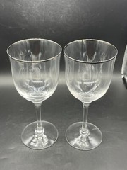 Crystal wine glass with platinum rim, 7 1/2″ high