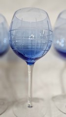 Fifth Avenue Wine /Water Goblet Graduated Blue w / Stripes «New with Sticker»