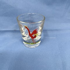 Federal Glass Crowing Red Rooster Shot Glass Vintage MCM