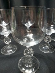 Set Of 6 Bohemia Claudia Crystal Wine Glasses 5.75″ Tall Clean No Chips Or Crack