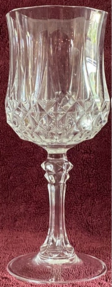 VINTAGE RCR CRYSTAL ROCK WINE GLASS 7.25″ TALL 7oz CLEAR DIAMOND STEM CUT