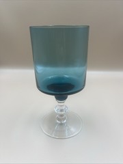 Vintage Made In JAPAN Saski Regency Peacock Blue Wine Glasses