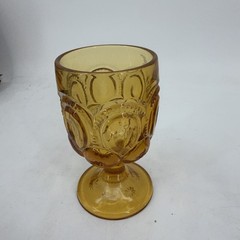Vintage Moon & Stars Wine Glass Amber Cordial 4 1/2” #4272 2oz LG Wright