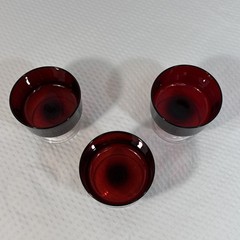 Set Of 3 Luminarc Arcoroc France Cavalier Ruby Red Champagne Sherbet Glass 3.25″