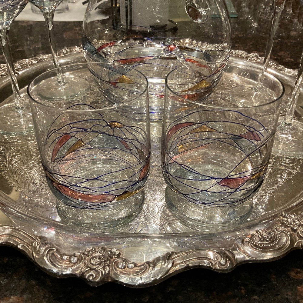 VTG Fostoria Galleria Mosaic Stained Glass Romanian Handblown Crystal Collection