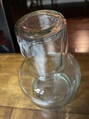 8″x4.5″ Hand Blown Clear Glass Tumble-Up Water Decanter & 3.25″x2.75″ Cup