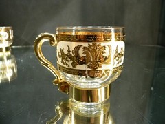 Vintage Russian Martini Cocktail Set Pitcher ~ Stirrer ~ 5 Handled Glasses