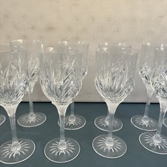 10 Cristal D’Arques-Durand MADRIGAL Water Goblet Glass Cut Fan 8.5” Clear Steam