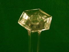 VINTAGE VAL ST LAMBERT HEAVY BELGIUM CLEAR CRYSTAL CANDLESTICK SIGNED 11»