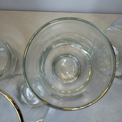 (5) Vintage Libbey Apothecary Pharmacy Rx Gold Trim Drinking Glasses Tumblers