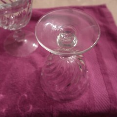 6 Fostoria Colony Clear Swirl Glass 5.25″ Goblets READ DESCRIPTION