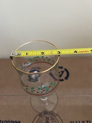Arby’s Wine Glass Goblet Holly Berry 1985 Mistletoe Christmas Bow Stem VTG MCM