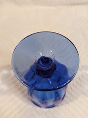 VTG Libbey Glass Goblet Iced Tea Dusky Blue Gilbrator Duratuff ( 1 )