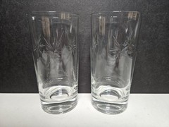 Set Of 2 Susquehanna Vintage Six Point Star Glasses 5 5/8”- 9 Oz Tumblers
